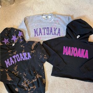 Camp Matoaka Sweatshirt Trio - Black, Gray, Tie-Dye- Youth Large